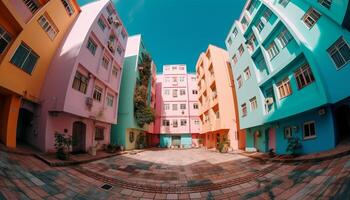 a velho formado arquitetura do a famoso cidade quadrado às crepúsculo gerado de ai foto