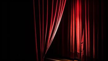 veludo cortina cortinas etapa teatro para uma brilhando desempenho evento gerado de ai foto