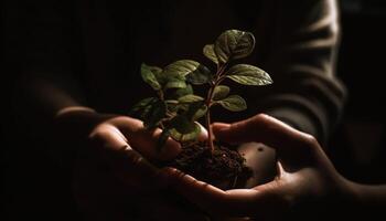 trabalho em equipe e Cuidado trazer Novo vida para frágil rebento gerado de ai foto