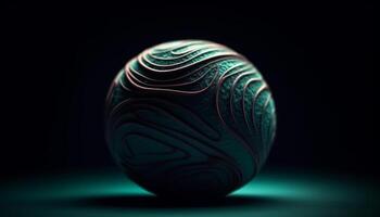 futurista azul esfera bola reflete concorrência dentro digitalmente gerado imagem gerado de ai foto