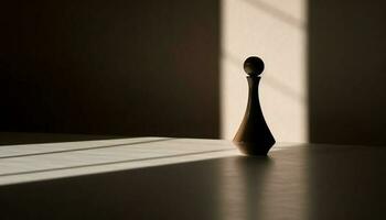 estratégico batalha em de madeira xadrez quadro, penhor captura rei reflexão gerado de ai foto
