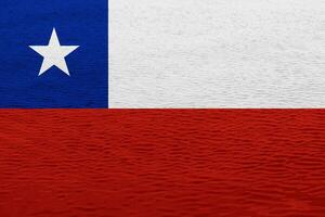 Chile bandeira em uma texturizado fundo. conceito colagem. foto