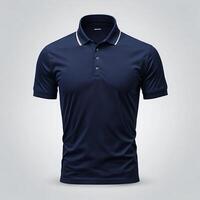 masculino marinha azul colarinho pescoço sólido pólo camiseta brincar, ai generativo foto