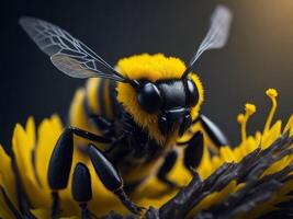 bumble abelha fechar-se macro em flor. ai gerado foto