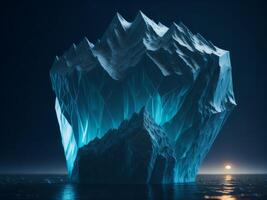 iceberg este Veja gostar cristal dentro a oceano. ai gerado foto