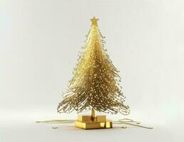 ouro futurista Natal árvore, ai gerado foto