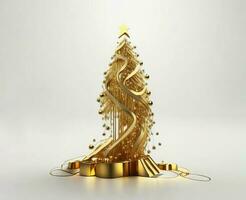ouro futurista Natal árvore, ai gerado foto