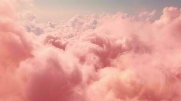 generativo ai, Rosa magenta fantástico nuvens, céu e panorama. □ Gentil cores e com brilhante luzes. foto