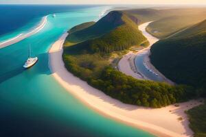 aéreo Visão ilha panorama generativo ai foto