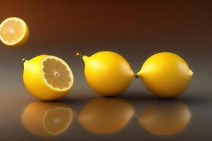 limão amarelo citrino fruta generativo ai foto