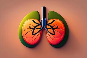 desenho animado Projeto pulmões ilustração generativo ai foto
