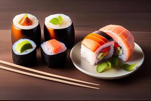 Sushi pronto para comer generativo ai foto