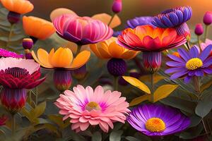 vibrante flores fundo generativo ai arte foto