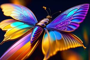 abstrato borboleta néon Projeto fechar-se foto