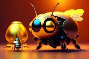 abelha robô mecânico generativo ai foto