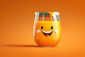 alegre laranja suco vidro generativo ai foto