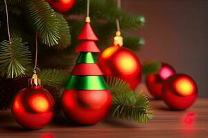 Natal árvore decoração generativo ai foto