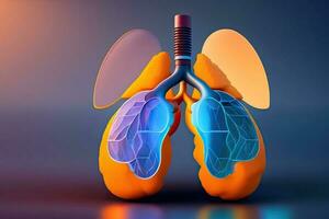 humano pulmão ilustração generativo ai foto