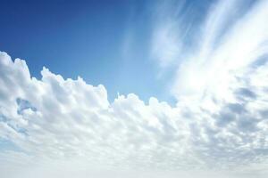de Meio Ambiente proteção conceito, abstrato branco nuvem e azul céu, gerar ai foto