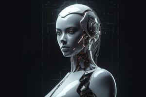 robô mulher criada com generativo ai tecnologia. foto