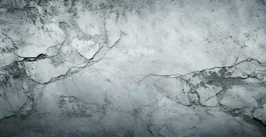 panorâmico textura do a velho cinzento quebrado parede, arranhões e salgadinhos - ai gerado imagem foto