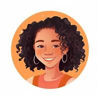 retrato do sorridente jovem menina para perfil cenário. ilustração generativo ai foto