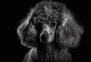 fechar-se retrato do fofa poodle criada com generativo ai foto