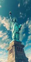 estátua do liberdade dentro Novo Iorque cidade, EUA. a estátua é a símbolo do a Unidos estados. foto