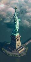 estátua do liberdade dentro Novo Iorque cidade, EUA. a estátua é a símbolo do a Unidos estados. foto