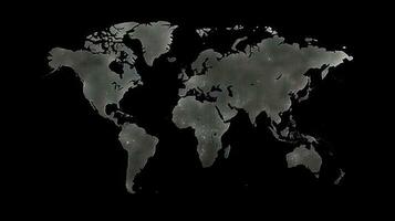 mundo mapa em Preto fundo. generativo ai. foto
