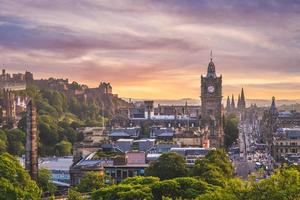 vista aérea de calton hill, edimburgo, reino unido foto