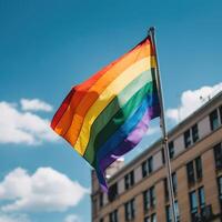 arco Iris lgbtq bandeira. generativo ai. foto