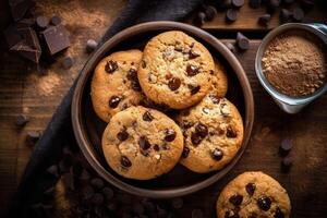 biscoitos em uma placa. generativo ai. foto