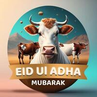 eid al adha Mubarak islâmico vaca social meios de comunicação bandeira modelo foto