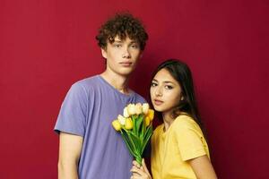 adolescentes ramalhete do flores presente romance estilo de vida inalterado foto