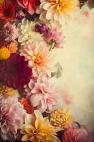 pétala fundo Flor namorados peônias cor pastel Projeto flor Primavera aquarela. generativo ai. foto
