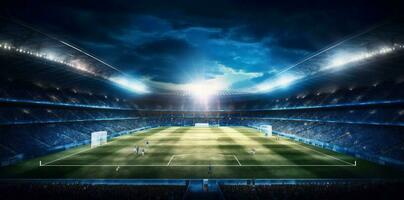 estádio verde esporte futebol mundo jogos arena luz futebol meta. generativo ai. foto