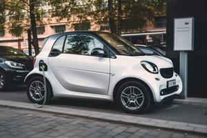 bateria cidade eletricidade tecnologia automóvel energia carro elétrico poder transporte. generativo ai. foto