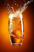 beber bolha espuma frio fundo gradiente vidro respingo álcool bar cerveja. generativo ai. foto