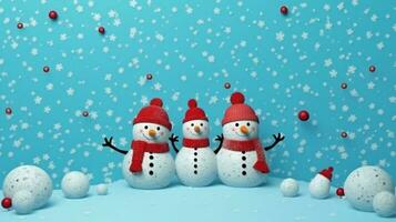 Natal queda de neve Novo boneco de neve estação ano fundo neve branco inverno lindo celebração. generativo ai. foto