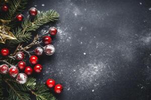 decoração Novo cartão flocos de neve ouro árvore fundo Natal alegre Natal feriado ano. generativo ai. foto