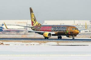 tui companhias aéreas especial haribo libré boeing 737-800 d-atud passageiro avião saída às Frankfurt aeroporto foto