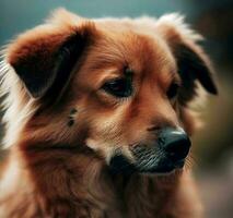 ai gerar foto fechar-se retrato foto do a adorável vira-lata cachorro isolado