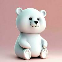 ai gerar foto 3d render do uma fofa polar urso, produtos Projeto