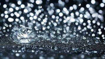 uma diamante dentro a pesado chuva, borrado fundo, luxo conceito ai gerado foto