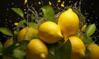 amarelo abacaxi fundo para social meios de comunicação anúncio, fruta citrino Vitamina c. generativo ai foto