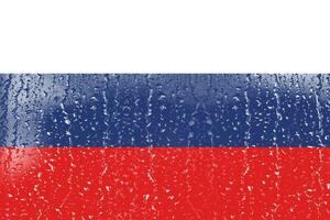 3d bandeira do Rússia em uma vidro com água solta fundo. foto