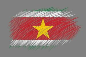 3d bandeira do suriname em vintage estilo escova fundo. foto