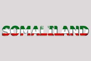 3d bandeira do Somalilândia em uma texto fundo. foto