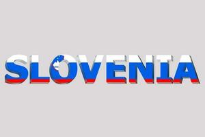 3d bandeira do eslovénia em uma texto fundo. foto